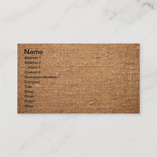 Oude katoencanvasstructuur voor achtergrond visitekaartje (Voorkant)