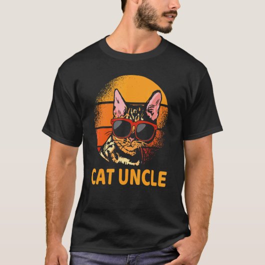 Oude Katte Oom Retro Grappige Vaderdag Mannen Dis T-shirt (Voorkant)