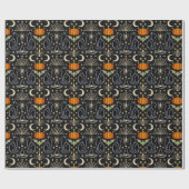Oude katten Art Deco Halloween Cadeaupapier (Vlak)