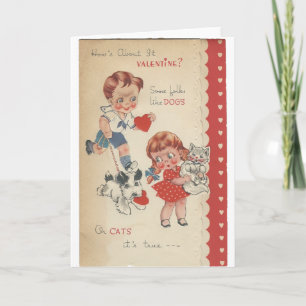 Oude Katten En Honden Valentijn Feestdagen Kaart