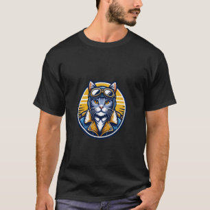 Oude Katten Gevechtspiloot WW2 Vliegtuigen Militai T-shirt