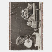 Oude Katten Kerst Kar Deken (Voorkant Verticaal)