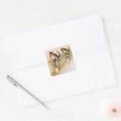 Oude katten op fietsen vierkante sticker (Envelop)