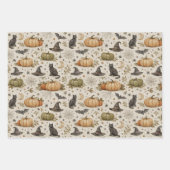 Oude katten pompoenen Halloween Inpakpapier Vel (Voorkant)