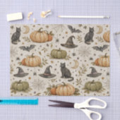 Oude katten pompoenen Halloween Tissuepapier (Craft)