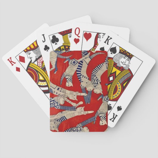 Oude Katten Stof Design Speelkaarten (Achterkant)