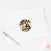 Oude katten zingen, grappige en dwaze dieren ronde sticker (Envelop)