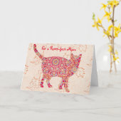 Oude kattenprint Moederdagkaart met een poezengezi Kaart (Gele Bloem)