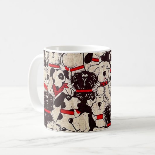 Oude Kattenstof Mok (Voorkant links)