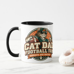 Oude kattenvader voetbalfan Zondagen zijn heilig Mok