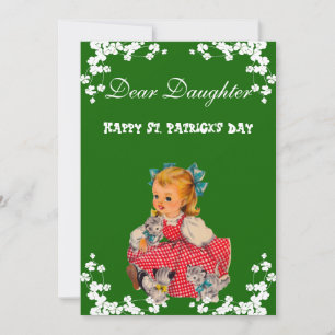 Oude kattjes Fijne St. Patrick's Dag dochter  Feestdagenkaart