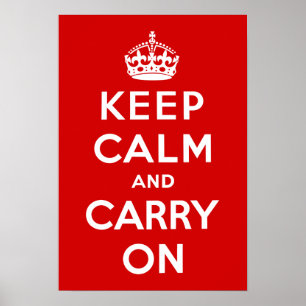 Oude Keep Calm and Carry On WWII-propaganda Poster