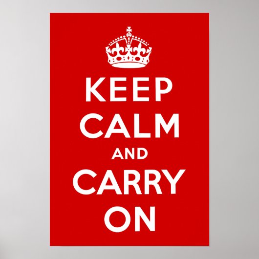 Oude Keep Calm and Carry On WWII Propaganda Poster (Voorkant)
