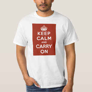 Oude Keep Calm and Carry On WWII-propaganda T-shirt