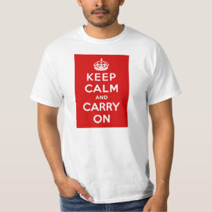 Oude Keep Calm and Carry On WWII-propaganda T-shirt