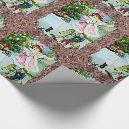 Oude keizerkerst onder de boom cadeaupapier (Hoek)