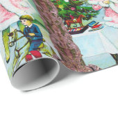 Oude keizerkerst onder de boom cadeaupapier (Rol Hoek)