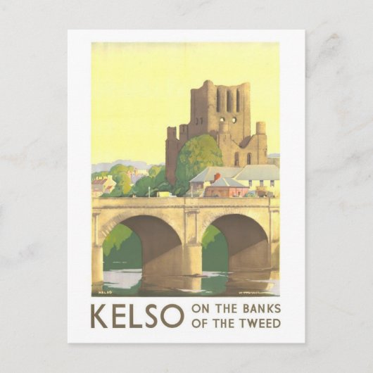 Oude Kelso Schotland Reisposter Briefkaart (Voorkant)