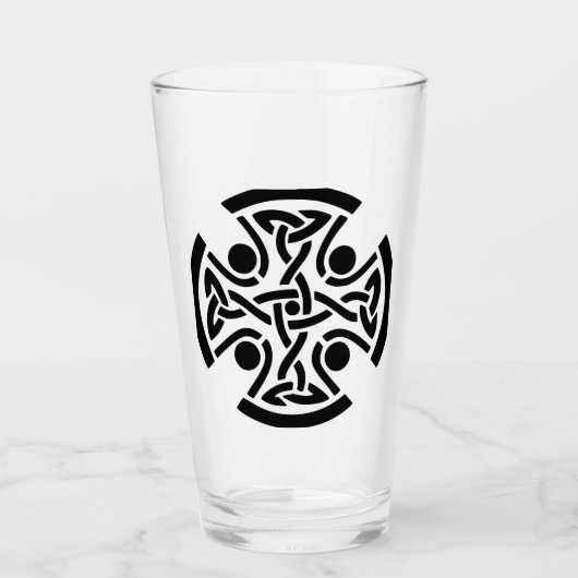 Oude Keltische Kruisknoopwerk Kunst Glas (Voorkant)