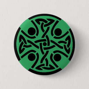 Oude Keltische Kruisknoopwerk Kunst Ronde Button 5,7 Cm