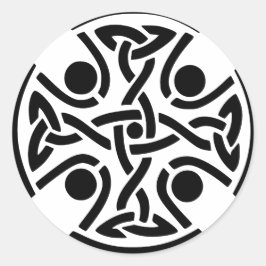 Oude Keltische Kruisknoopwerk Kunst Ronde Sticker