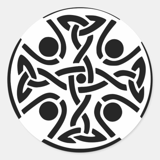 Oude Keltische Kruisknoopwerk Kunst Ronde Sticker (Voorkant)