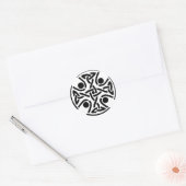 Oude Keltische Kruisknoopwerk Kunst Ronde Sticker (Envelop)