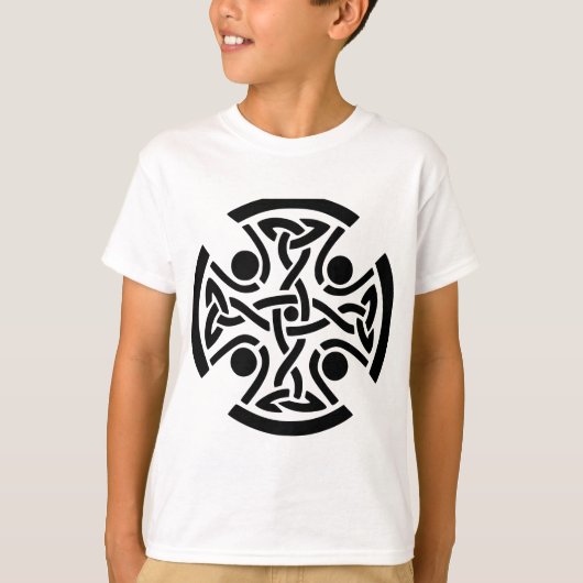 Oude Keltische Kruisknoopwerk Kunst T-shirt (Voorkant)
