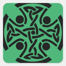 Oude Keltische Kruisknoopwerk Kunst Vierkante Sticker