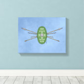 Oude Keltische Schild en Speren Canvas Afdruk (Insitu (Houten vloer))