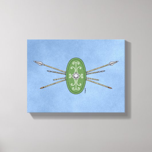 Oude Keltische Schild en Speren Canvas Afdruk (Voorkant)