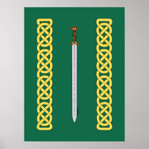 Oude Keltische Zwaard en Knoopwerk Poster