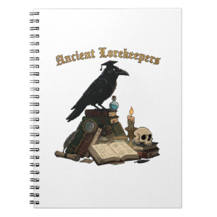 Oude Kennisbewaarder Raven Dark Academia Gotisch Notitieboek