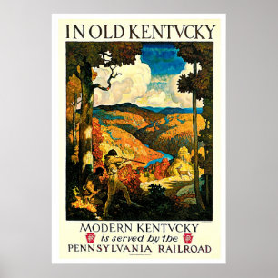 Oude Kentucky  Railroad Travel Advertisement Poster
