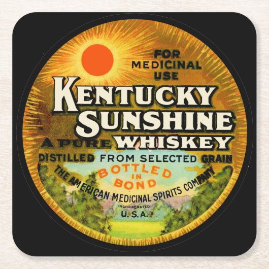 Oude Kentucky Whiskey Label Kartonnen Onderzetters (Voorkant)