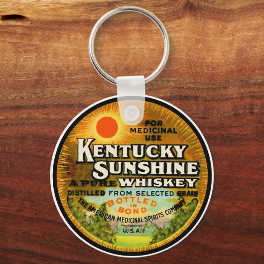 Oude Kentucky-whiskeylabel Sleutelhanger (Achterkant)