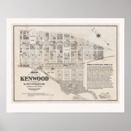 Oude Kenwood Californië kaart Poster