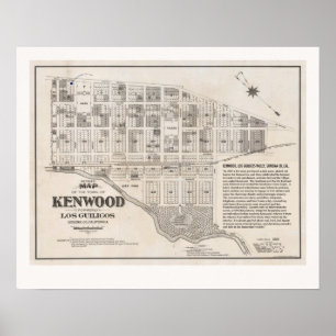 Oude Kenwood Californië kaart Poster