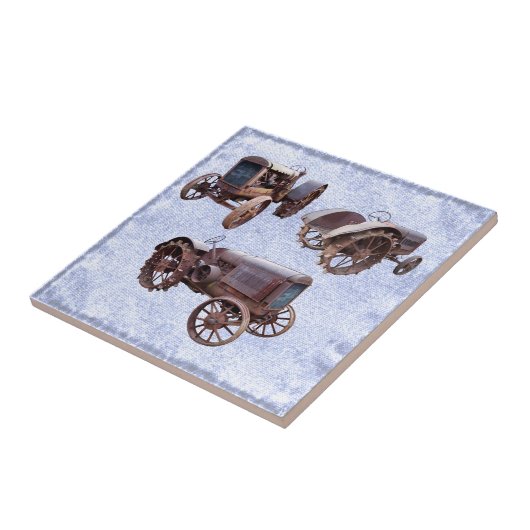 OUDE KERAMISCHE TITEL VAN TREKKER TEGELTJE (Zijkant)