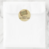 Oude kerel ronde sticker (Tas)