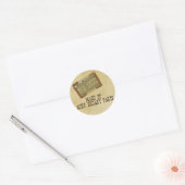 Oude kerel ronde sticker (Envelop)