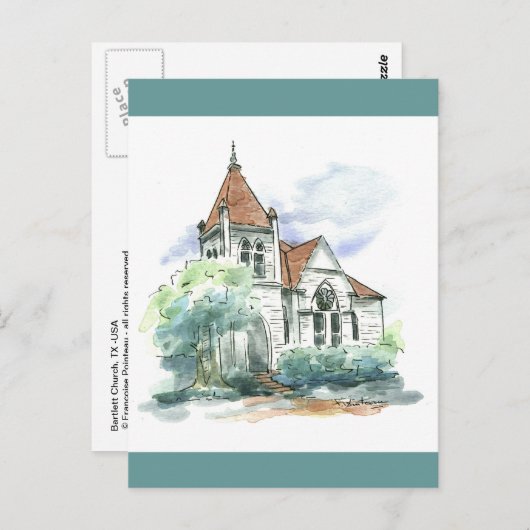 Oude kerk, Bartlett, TX Briefkaart (Voorkant / Achterkant)