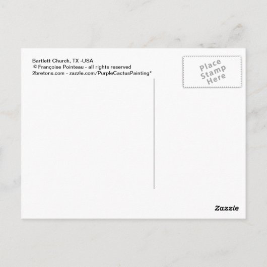 Oude kerk, Bartlett, TX Briefkaart (Achterkant)