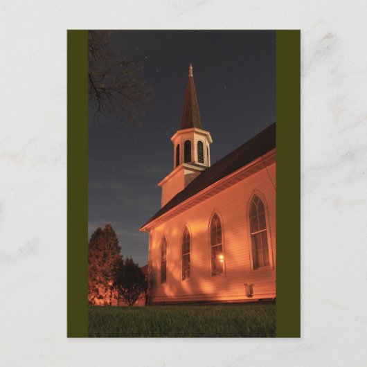 Oude kerk bij nacht briefkaart (Voorkant)