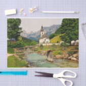 Oude kerk en brug in Beieren, Duitsland Tissuepapier (Craft)