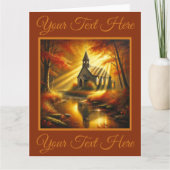 Oude kerk in een herfstbos  kaart (Voorkant)