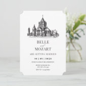 Oude Kerk minimalistische bruiloft Kaart (Staand voorkant)