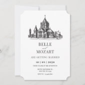 Oude Kerk minimalistische bruiloft Kaart (Voorkant)