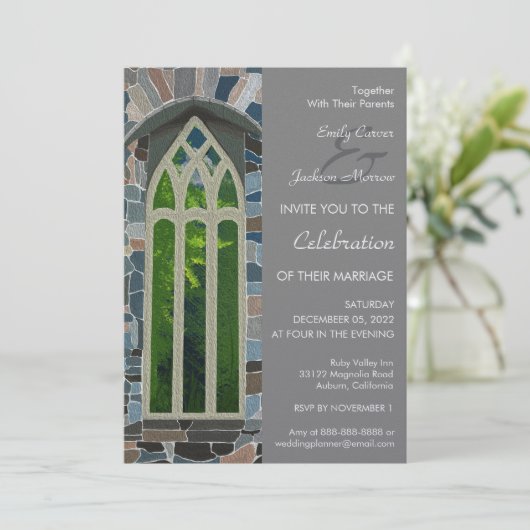 Oude kerk trouwkaart kaart (Staand voorkant)
