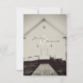 Oude kerk Vintage Wedding RSVP Kaartje (Achterkant)